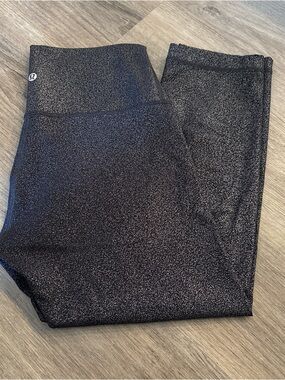 Lululemon Black Speckled High-Rise Capris